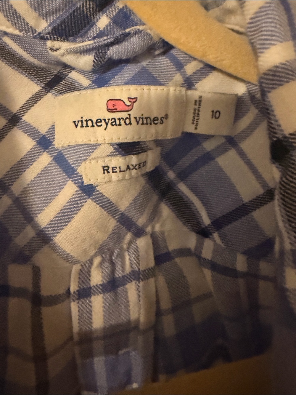 Vineyard Vines Blue and White Plaid Button-Down Shirt